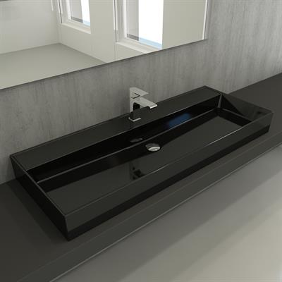 Bocchi Milano Etajerli Lavabo 120 cm Parlak Siyah