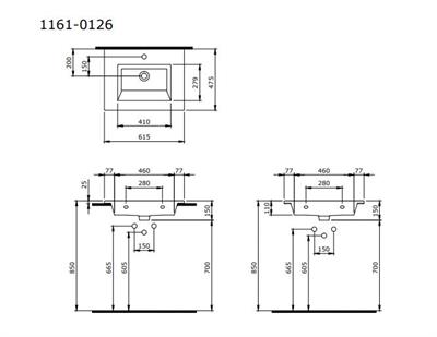Bocchi 1161-019-0126 Milano Etajerli Lavabo 60 cm Kırmızı