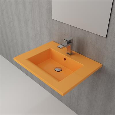 Bocchi 1161-021-0126 Milano Etajerli Lavabo 60 cm Mandalina Sarısı