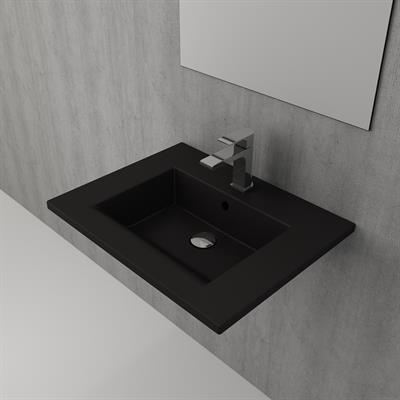 Bocchi 1161-004-0126 Milano Etajerli Lavabo 60 cm Mat Siyah