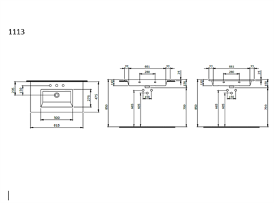 Bocchi Milano Etajerli Lavabo 80 cm Parlak Beyaz 1113-001-0126