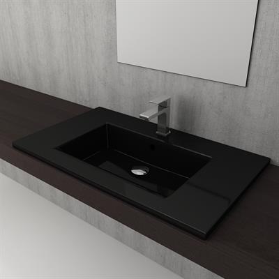 Bocchi Milano Etajerli Lavabo 80 cm Parlak Siyah 1113-005-0126