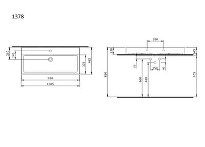 Bocchi Milano Lavabo 100 cm Mat Mint Yeşil 1378-033-0126