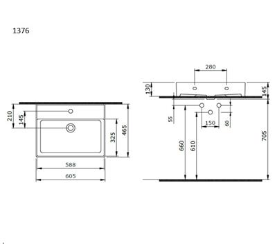 Bocchi Milano Lavabo 60 cm Parlak Kırmızı 1376-019-0126