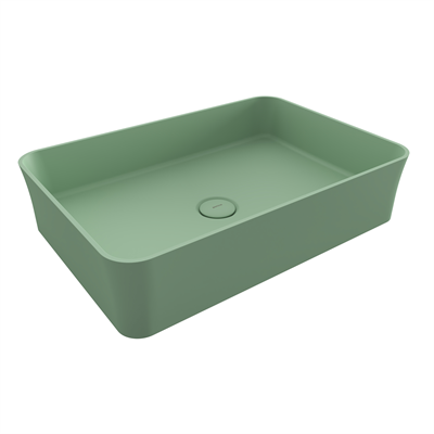 Bocchi Slim Line Dikdörtgen İnce Kenar Lavabo 55x38 cm Mat Mint Yeşil
