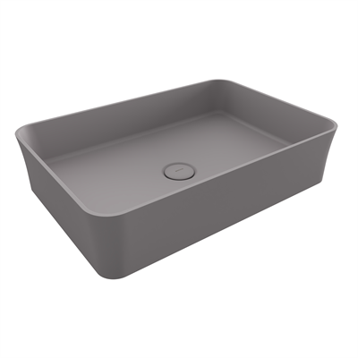 Bocchi Slim Line Dikdörtgen İnce Kenar Lavabo 55x38 cm Mat Gri