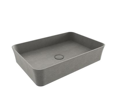 Bocchi Slim Line Dikdörtgen İnce Kenar Lavabo 55x38 cm Mat Beton