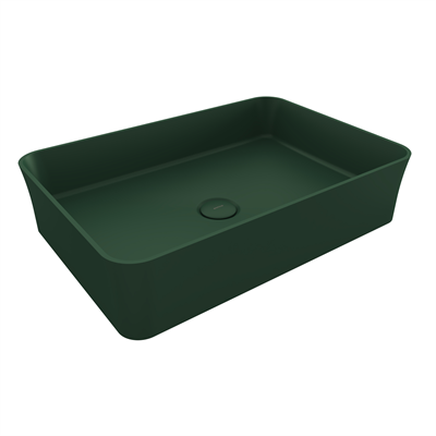 Bocchi Slim Line Dikdörtgen İnce Kenar Lavabo 55x38 cm Mat Yeşil