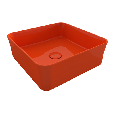 Bocchi Slim Line Kare Lavabo 38x38 cm Parlak Turuncu