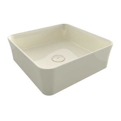 Bocchi Slim Line Kare Lavabo 38x38 cm Parlak Bisküvi