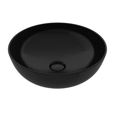 Bocchi 1494-005-0125 Slim Line Yuvarlak Lavabo 38 cm Parlak Siyah