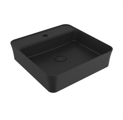 Bocchi Sottile Slim Line Kare Lavabo 45x45 cm Mat Siyah
