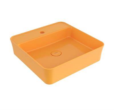 Bocchi Sottile Slim Line Kare Lavabo 45x45 cm P Mandalina Sarısı