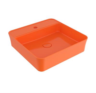 Bocchi Sottile Slim Line Kare Lavabo 45x45 cm Parlak Turuncu
