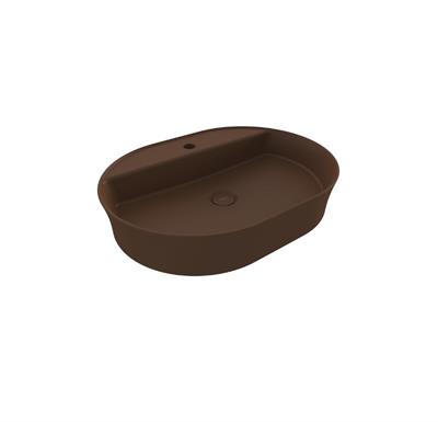 Bocchi Sottile Slim Line Oval Batarya Banklı Lavabo 60x45 cm Mat Kahve