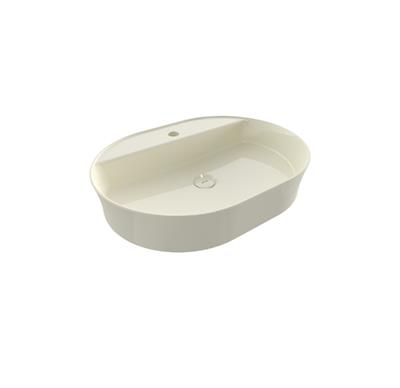 Bocchi Sottile Slim Line Oval Batarya Banklı Lavabo 60x45 cm Parlak Bisküvi 