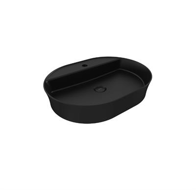 Bocchi Sottile Slim Line Oval Batarya Banklı Lavabo 60x45 cm Mat Siyah