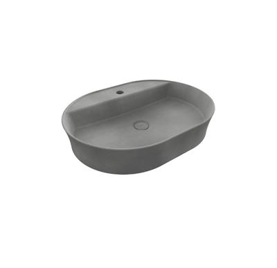 Bocchi Sottile Slim Line Oval Batarya Banklı Lavabo 60x45 cm Mat Beton