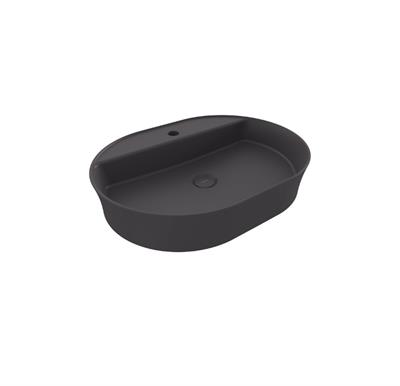 Bocchi Sottile Slim Line Oval Batarya Banklı Lavabo 60x45 cm Mat Antrasit