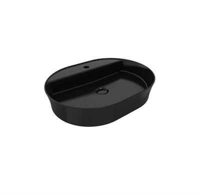 Bocchi Sottile Slim Line Oval Batarya Banklı Lavabo 60x45 cm Parlak Siyah