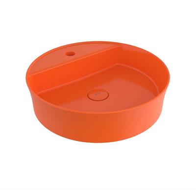Bocchi Sottile Slim Line Yuvarlak Batarya Banklı Lavabo 45 cm Parlak Turuncu