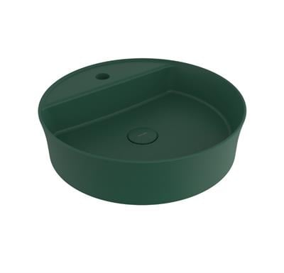 Bocchi Sottile Slim Line Yuvarlak Batarya Banklı Lavabo 45 cm Mat Yeşil