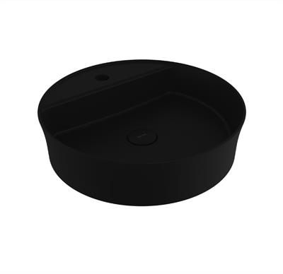 Bocchi Sottile Slim Line Yuvarlak Batarya Banklı Lavabo 45 cm Mat Siyah