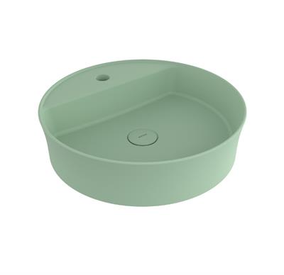 Bocchi Sottile Slim Line Yuvarlak Batarya Banklı Lavabo 45 cm Mat Mint Yeşil