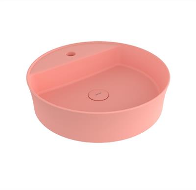 Bocchi Sottile Slim Line Yuvarlak Batarya Banklı Lavabo 45 cm Mat Somon