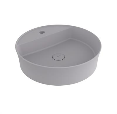 Bocchi Sottile Slim Line Yuvarlak Batarya Banklı Lavabo 45 cm Mat Gri