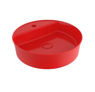 Bocchi Sottile Slim Line Yuvarlak Batarya Banklı Lavabo 45 cm Parlak Kırnızı