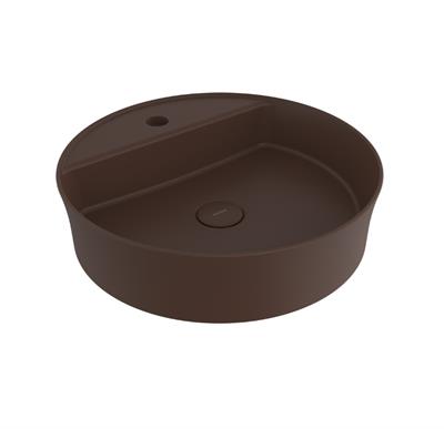 Bocchi Sottile Slim Line Yuvarlak Batarya Banklı Lavabo 45 cm Mat Kahve