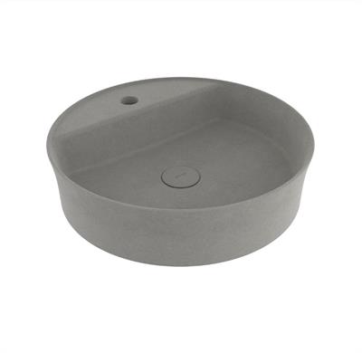 Bocchi Sottile Slim Line Yuvarlak Batarya Banklı Lavabo 45 cm Mat Beton
