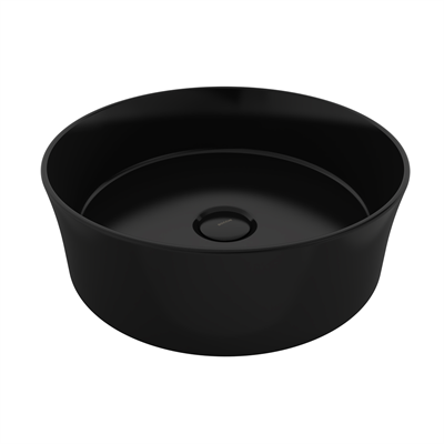 Bocchi Sottile Slim Line Yuvarlak Lavabo 38 cm Parlak Siyah