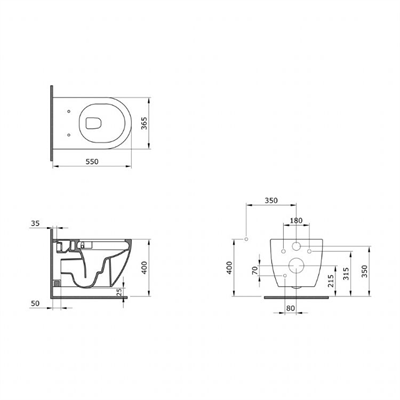 Bocchi 1171-020-0128 Speciale Jet Flush Asma Klozet Ve Kapak Mat Antrasit