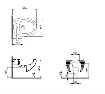 Bocchi Strata Asma Bide Parlak Siyah 1413-005-0120