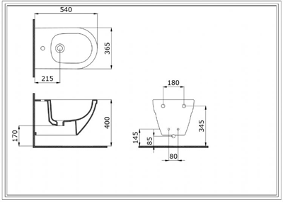 Bocchi Taormina Arch Asma Bide Parlak Siyah 1121-005-0120