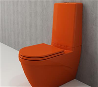 Bocchi Taormina Arch Duvara Tam Dayalı Klozet ve Kapağı Turuncu