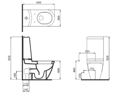 Bocchi Taormina Arch Duvara Tam Dayalı Klozet ve Kapağı Parlak Beyaz