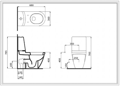 Bocchi Taormina Arch Duvara Tam Dayalı Klozet ve Kapağı Antrasit