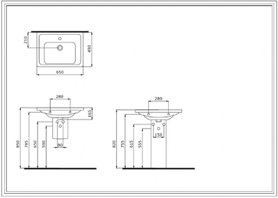 Bocchi 1007-001-0126 Taormina Pro Etajerli Lavabo 65 cm Parlak Beyaz