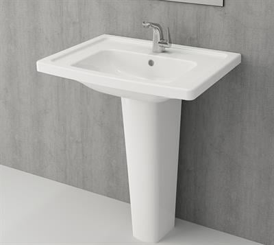 Bocchi 1007-001-0126 Taormina Pro Etajerli Lavabo 65 cm Parlak Beyaz
