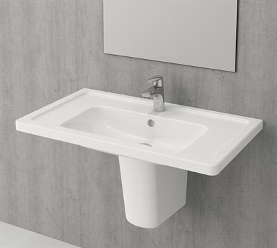 Bocchi 1008-001-0126 Taormina Pro Etajerli Lavabo 85 cm Parlak Beyaz