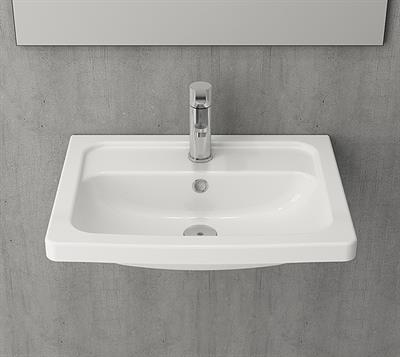 Bocchi 1004-001-0126 Taormina Pro Etajerli Lavabo 57 cm Parlak Beyaz
