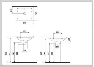 Bocchi 1004-001-0126 Taormina Pro Etajerli Lavabo 57 cm Parlak Beyaz