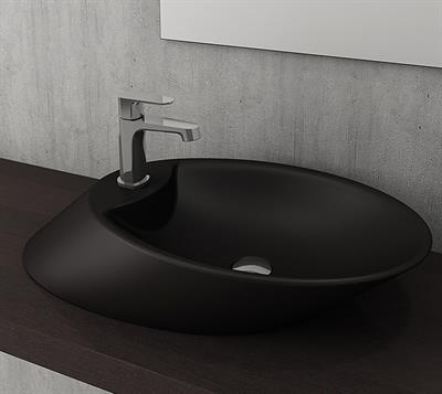 Bocchi 1021-004-0126 Vessel Batarya Banklı Çanak Lavabo 72 cm Mat Siyah