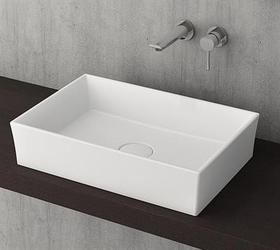 Bocchi Vessel Dikdörtgen Lavabo 56x38 cm Mat Beyaz 