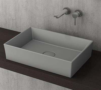 Bocchi Vessel Dikdörtgen Lavabo 56x38 cm Gri