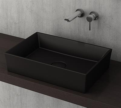 Bocchi Vessel Dikdörtgen Lavabo 56x38 cm Mat Siyah