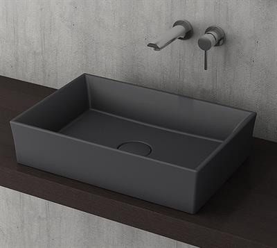 Bocchi Vessel Dikdörtgen Lavabo 56x38 cm Antrasit